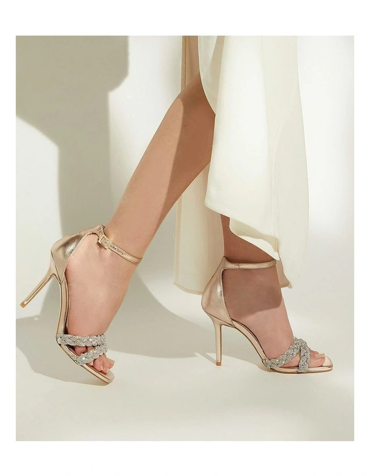 Melodic Heeled Sandal In Rose Gold image 2