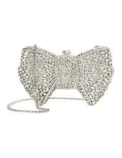 Enchant Bow Clutch In Silver