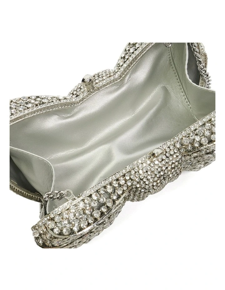 Enchant Bow Clutch In Silver image 4