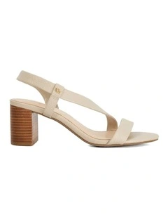 Jestered Heeled Sandal in Ecru