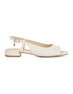Hamptonns Slingback Flat Shoe in Cream