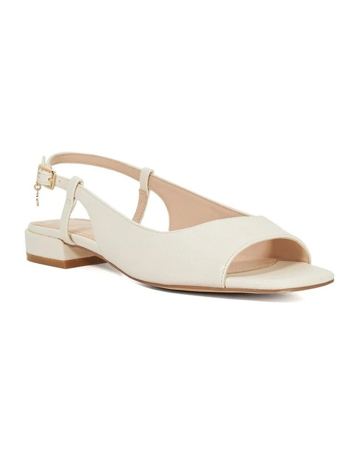 Hamptonns Slingback Flat Shoe in Cream image 2