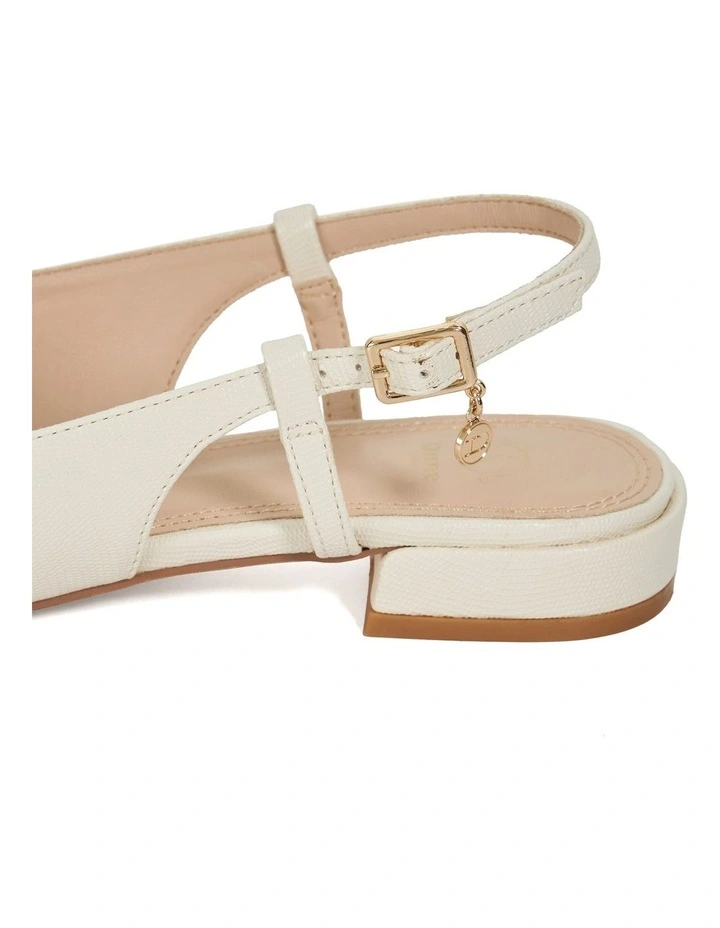 Hamptonns Slingback Flat Shoe in Cream image 5