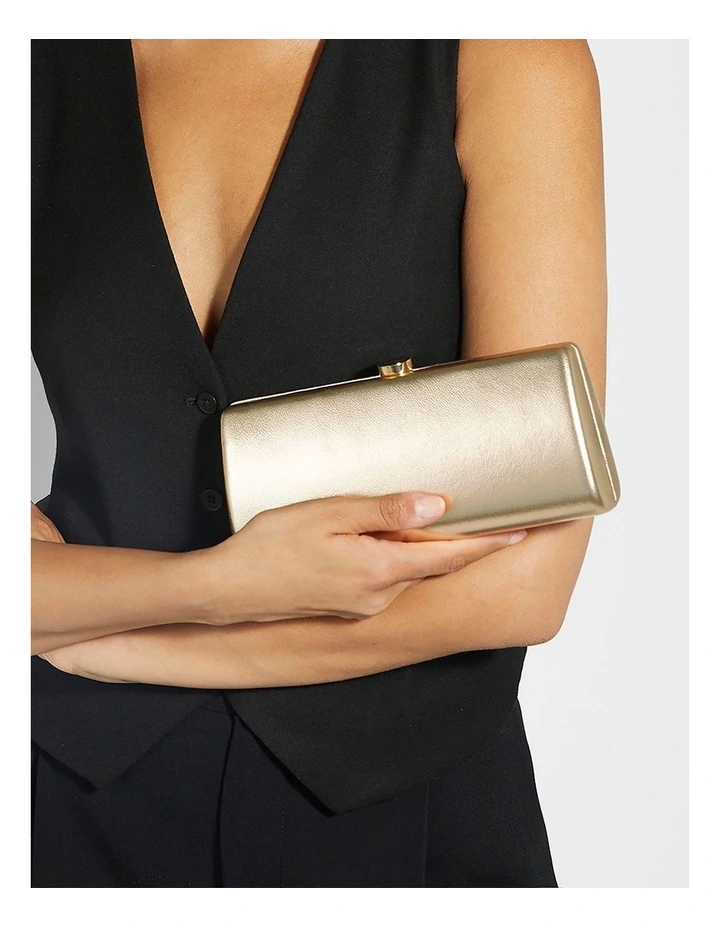 Belinda Tear Drop Clutch In Gold image 2