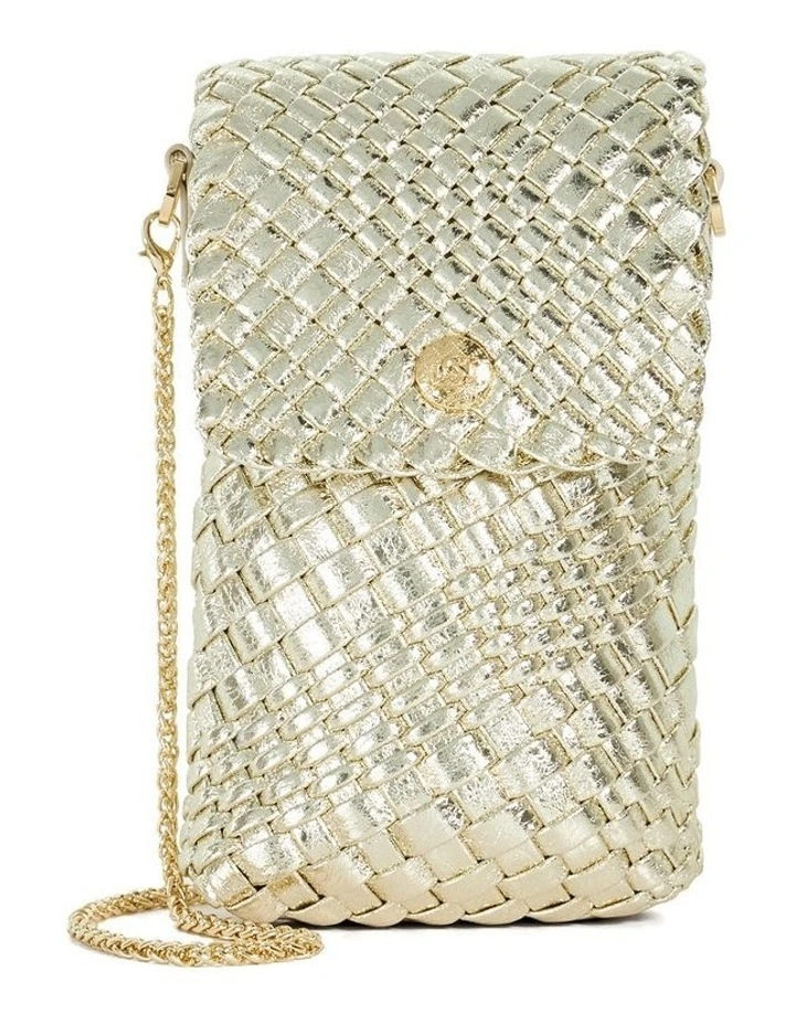 Saff Phone Crossbody In Gold image 1