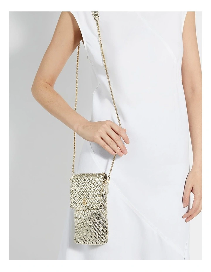 Saff Phone Crossbody In Gold image 2