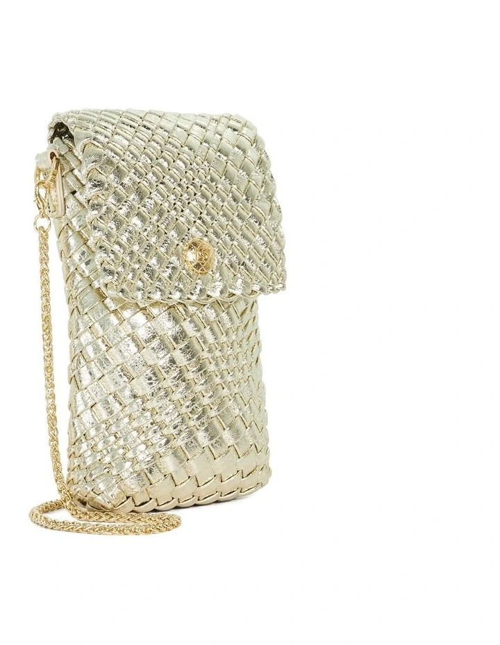 Saff Phone Crossbody In Gold image 3