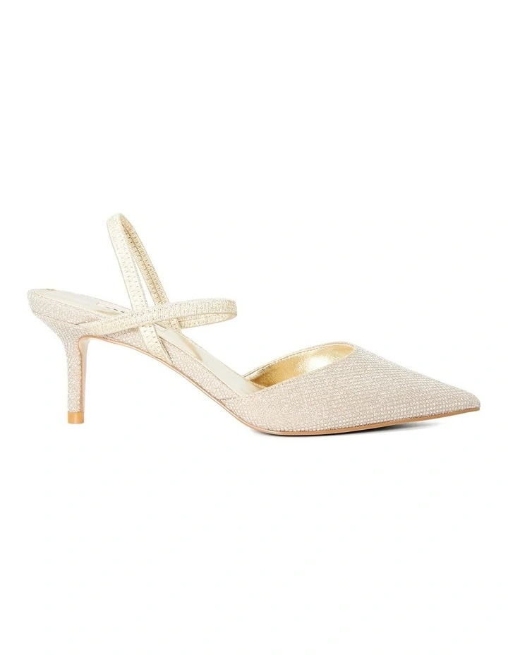 Classical Y Back Court Pumps in Gold image 1