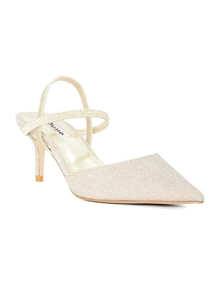 Classical Y Back Court Pumps in Gold image 2
