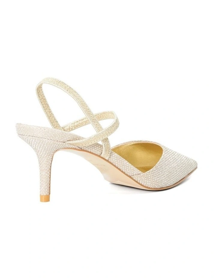 Classical Y Back Court Pumps in Gold image 4