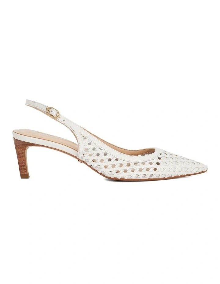 Divided Kitten Slingback in White image 1