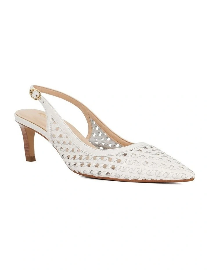 Divided Kitten Slingback in White image 2