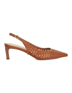 Divided Kitten Slingback in Tan