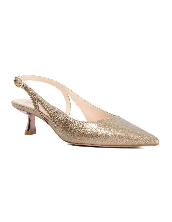 Cyan Slingback Heel in Gold image 2