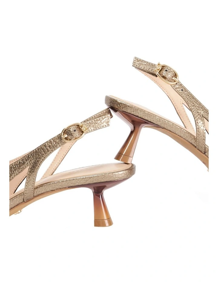 Cyan Slingback Heel in Gold image 5
