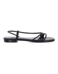 Natalia Flat Sandal in Black