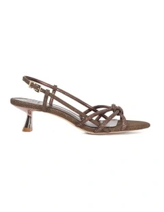Milas Heeled Sandal in Brown