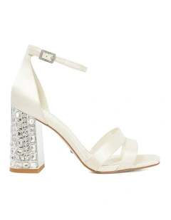 Mellow Jeweled Heeled Sandal in Ivory