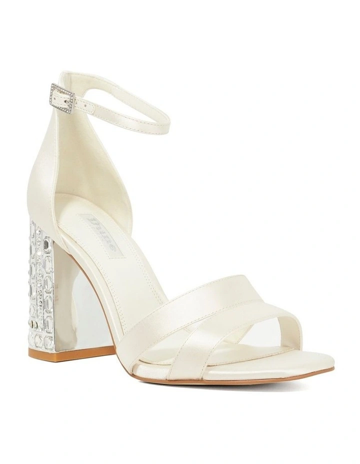 Mellow Jeweled Heeled Sandal in Ivory image 2