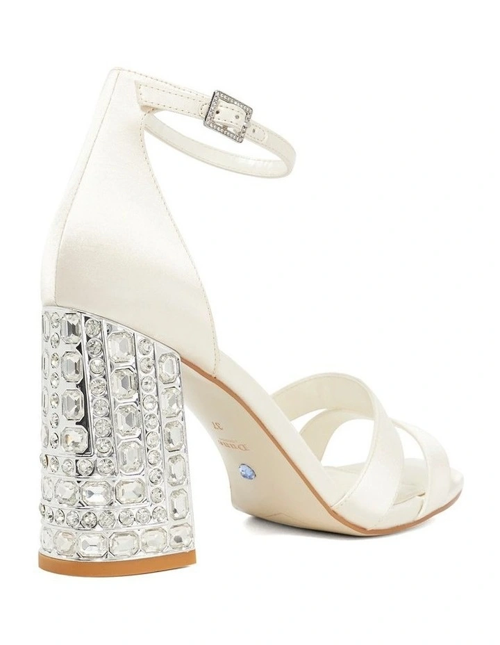 Mellow Jeweled Heeled Sandal in Ivory image 4