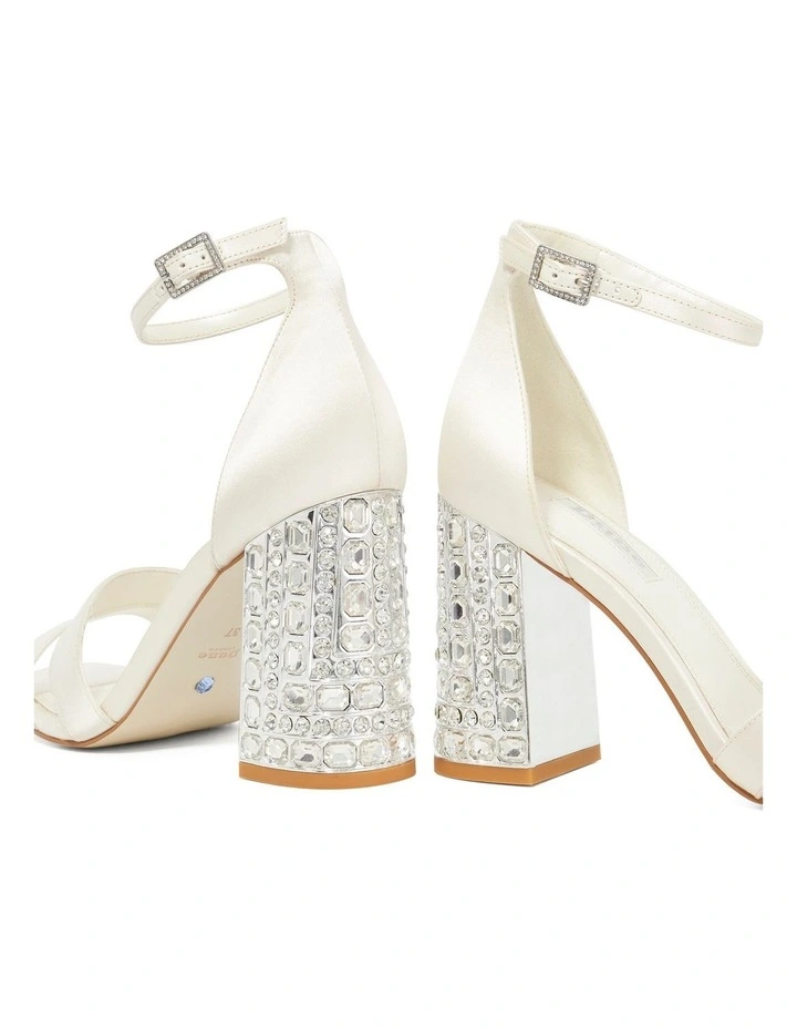 Mellow Jeweled Heeled Sandal in Ivory image 5
