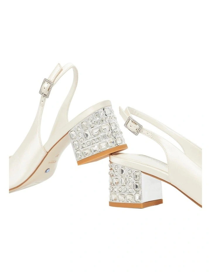 Choir Jeweled Heel Open Court in Ivory image 5