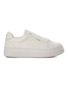 Eastern Lace Up Flatform in White