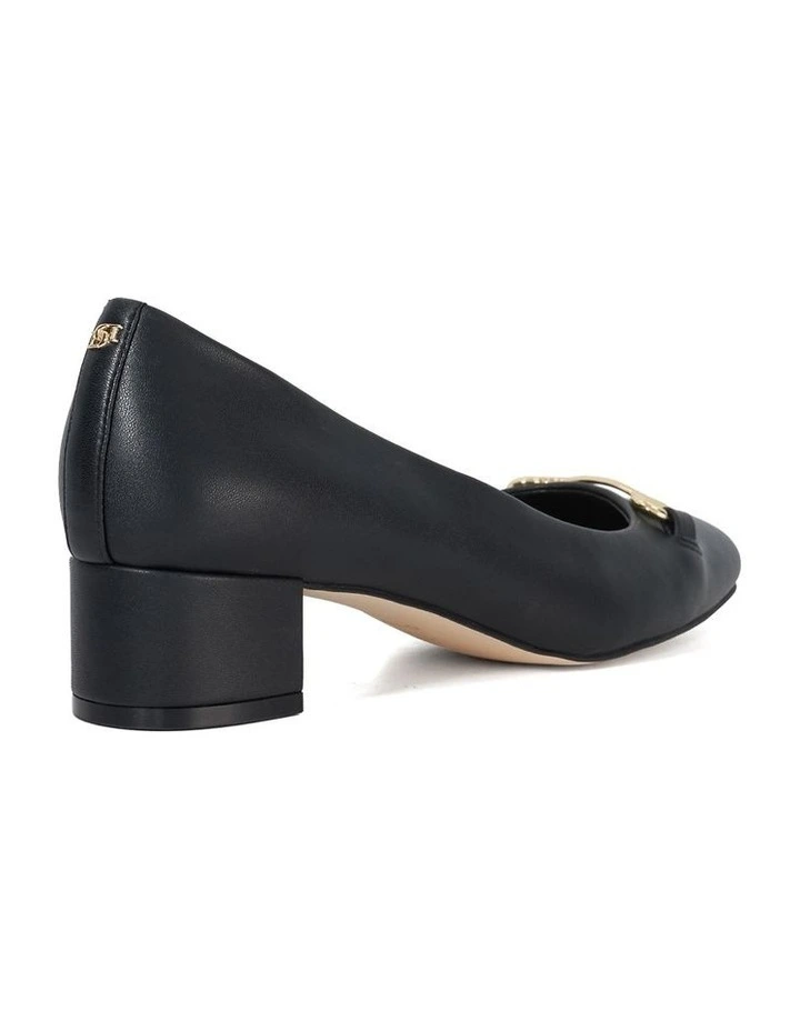 Bordering Block Heel Court in Black image 4