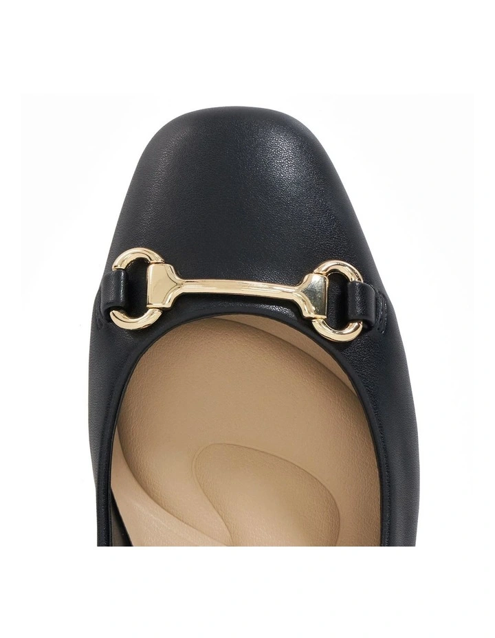 Bordering Block Heel Court in Black image 5