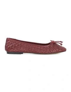 Heat Woven Ballet Flat in Burgundy