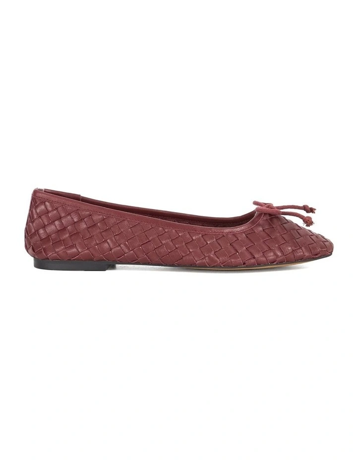 Heat Woven Ballet Flat in Burgundy image 1