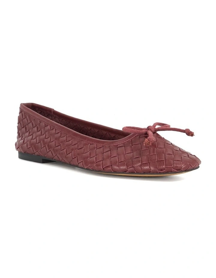 Heat Woven Ballet Flat in Burgundy image 3
