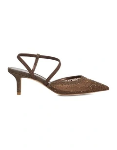 Chasing Elastic Strap Open Court Shoe in Bronze