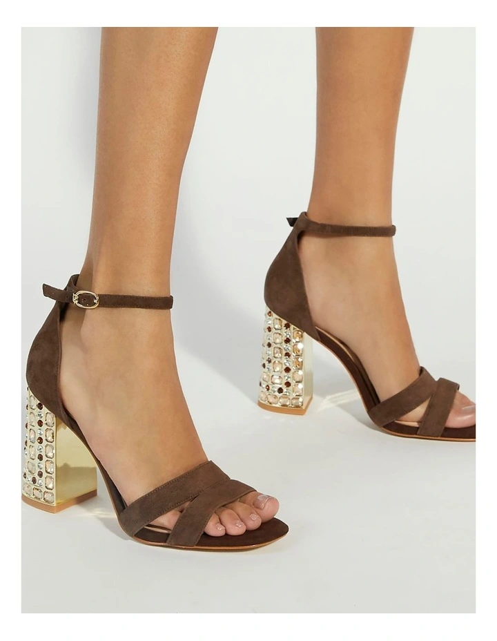 Majestical Jewel Heeled Sandal in Brown image 2