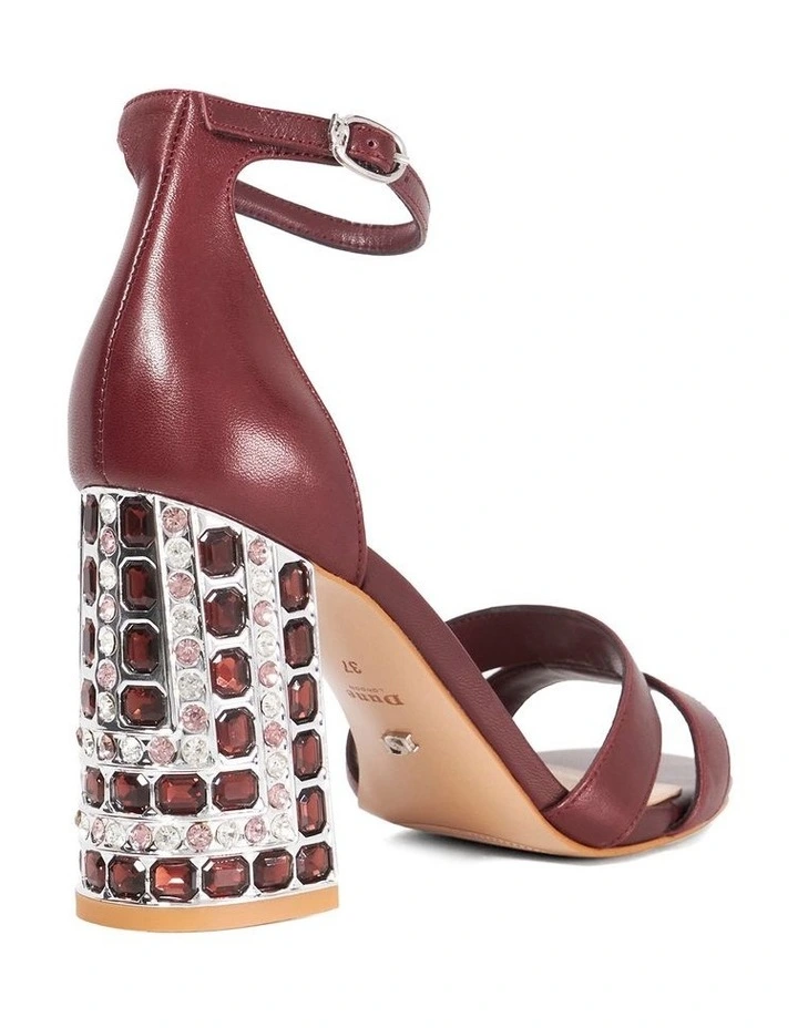 Majestical Jewel Heeled Sandal in Burgundy image 4