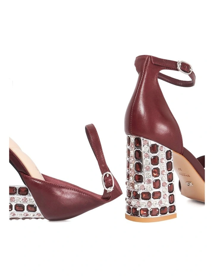Majestical Jewel Heeled Sandal in Burgundy image 5