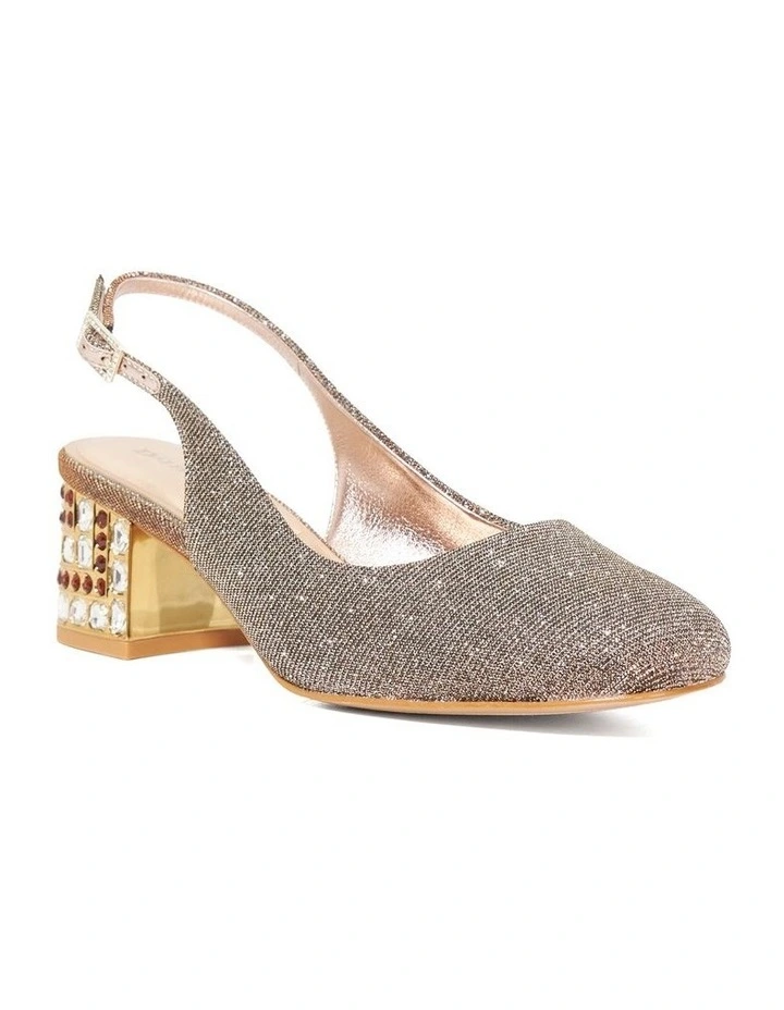 Catharine Jeweled Heel Slingback Pump in Bronze image 2