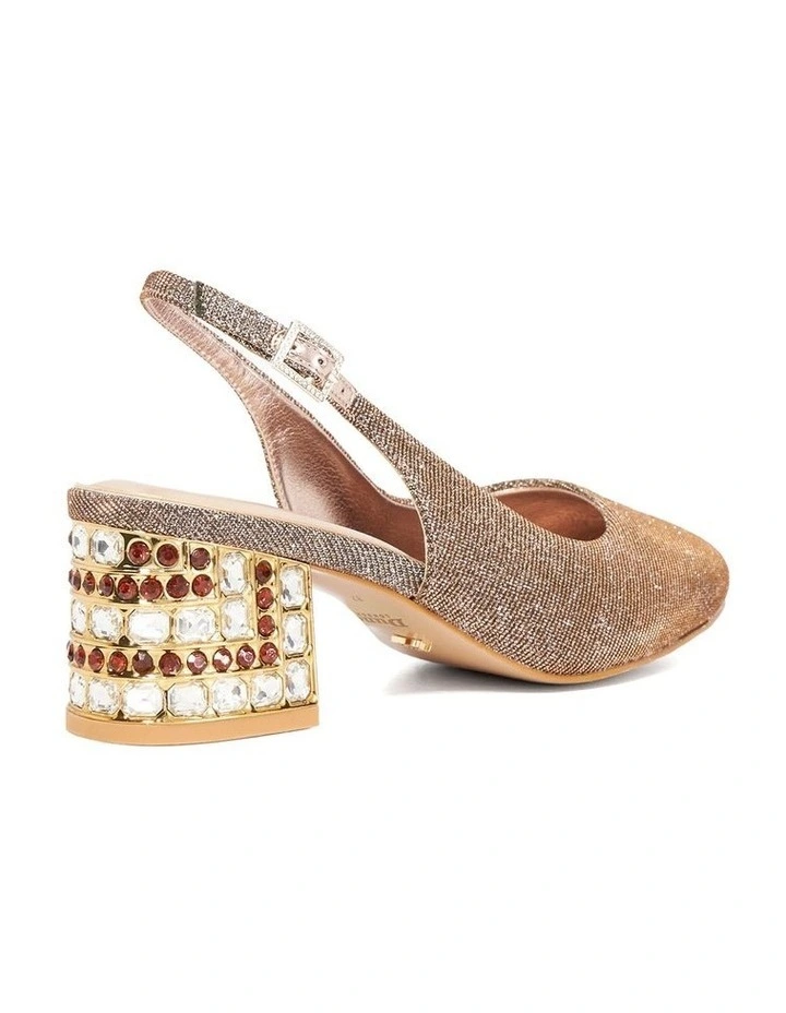 Catharine Jeweled Heel Slingback Pump in Bronze image 4