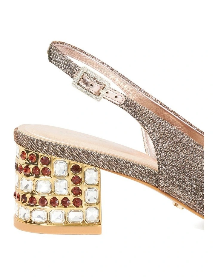 Catharine Jeweled Heel Slingback Pump in Bronze image 5