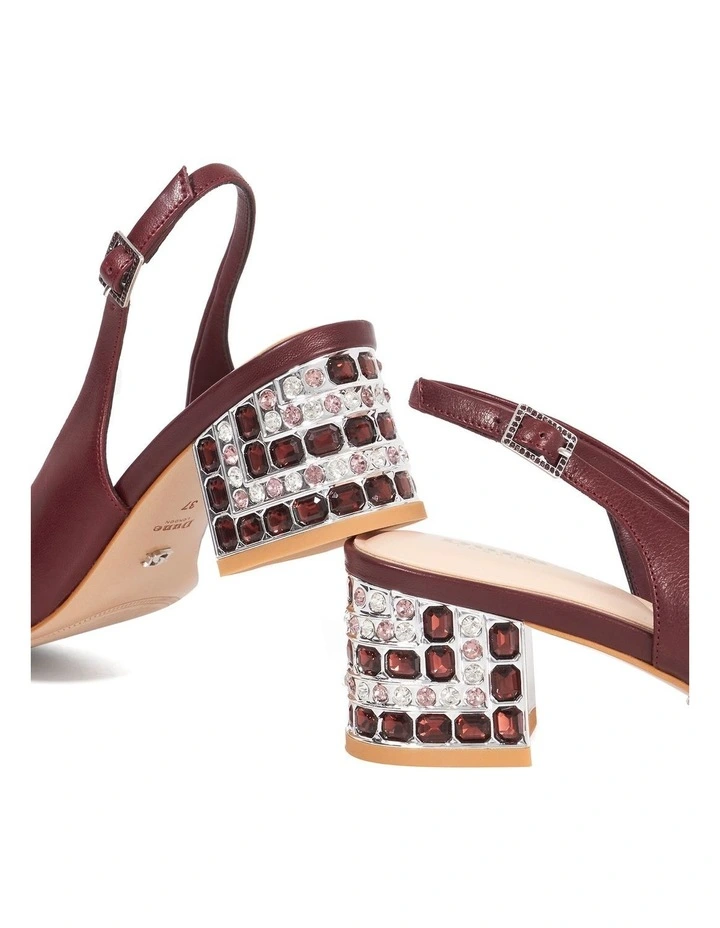 Catharine Jeweled Heel Slingback Pump in Burgundy image 5