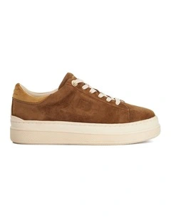 Eden Flatform Sneaker in Dark Tan