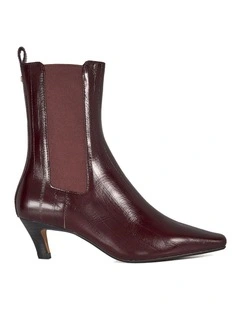 Odele Angle Heel Boot In Red