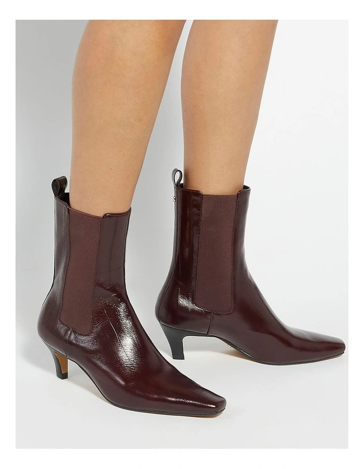 Odele Angle Heel Boot In Red image 2