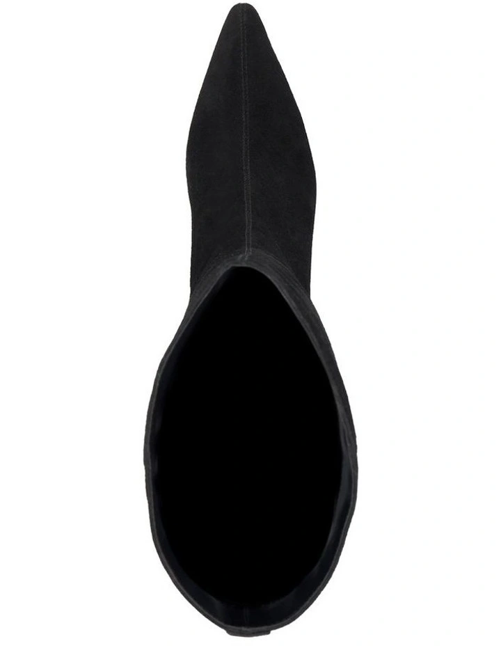 Siana Slanted Kitten Heel Boot in Black image 3