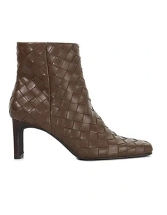 Occur Weaved Ankle Boot In Chocolate