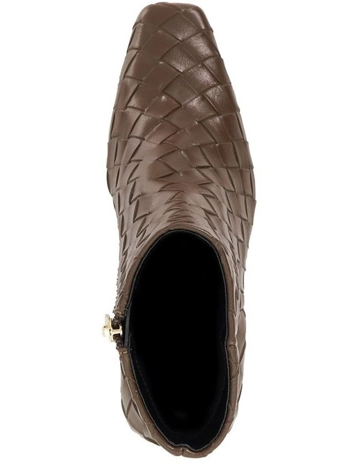 Occur Weaved Ankle Boot In Chocolate image 3