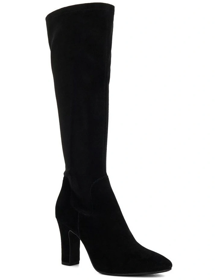 Simple Knee High Boot in Black image 3