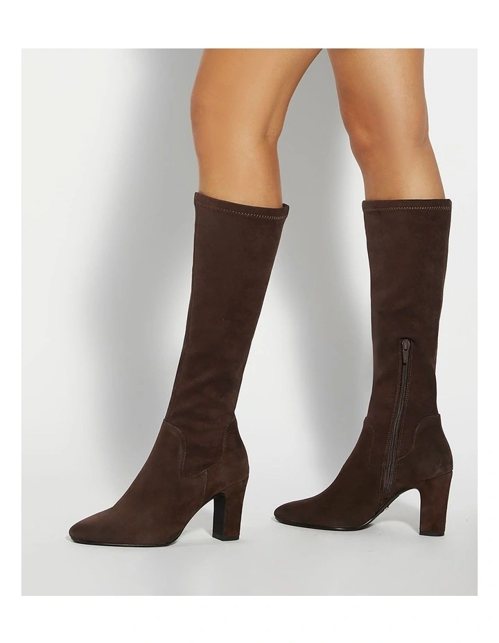 Simple Knee High Boot in Brown image 2