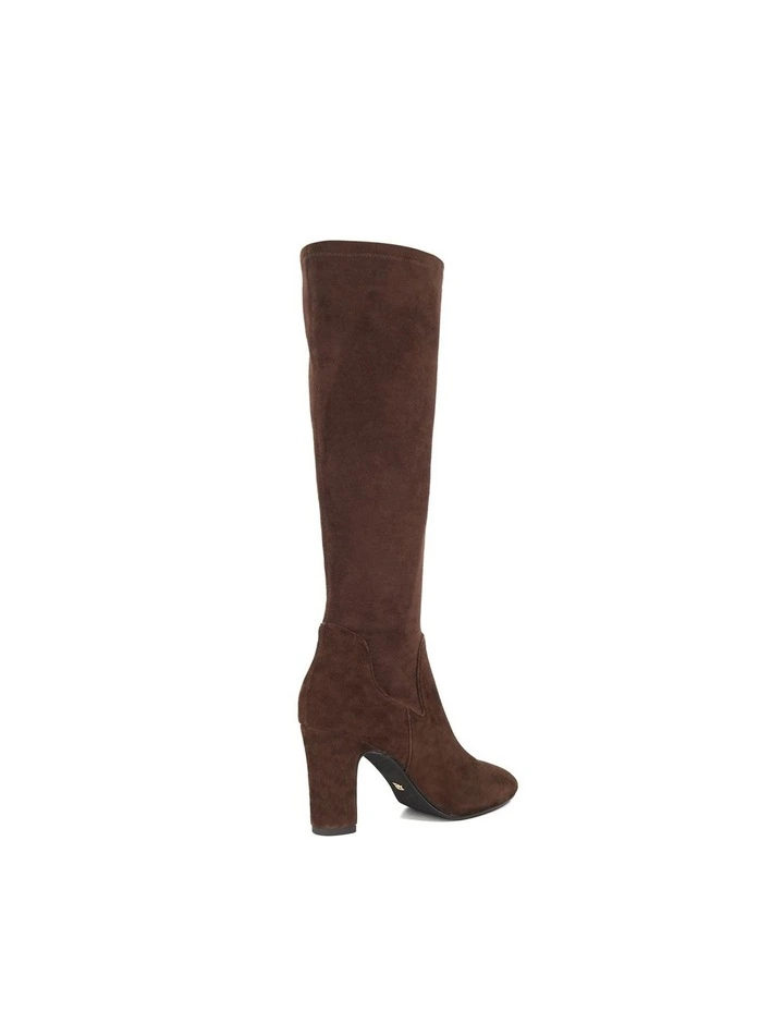 Simple Knee High Boot in Brown image 5