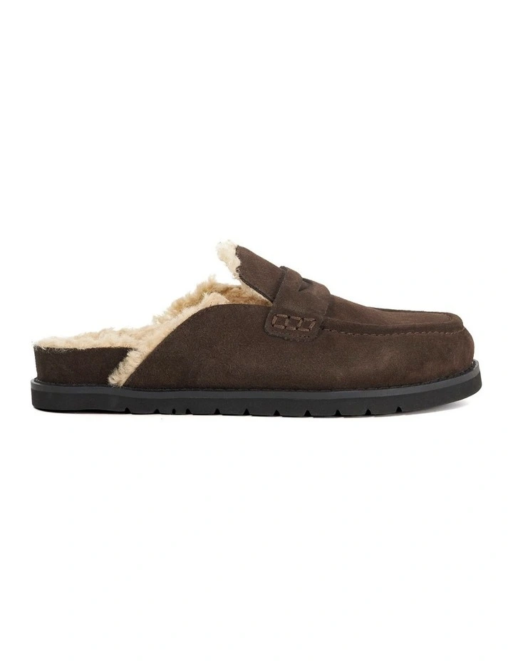 Goldy Shearling Open Back In Brown image 1